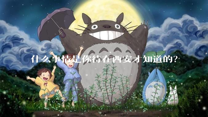 什么事情是你待在西安才知道的？