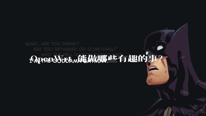 OpenWrt 能做哪些有趣的事？