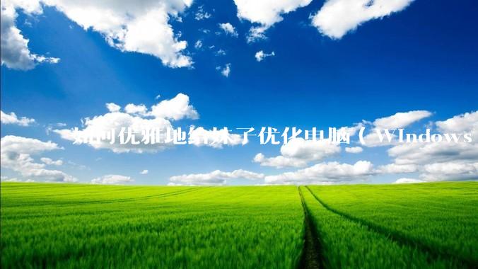 如何优雅地给妹子优化电脑（Windows）？